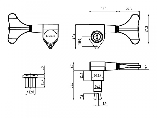 Klucze do basu GROVER 144 Mini (CR,2+2)