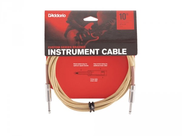 Kabel gitarowy D'ADDARIO PW-BG-10TW (3,05m)