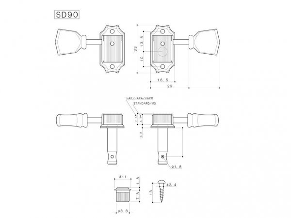 Klucze blokowane GOTOH SD90-SLB MG-T (BK,3+3)