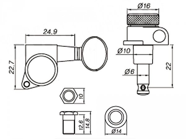 Klucze blokowane VPARTS Pro VGX-07SC (BK, 4+2)