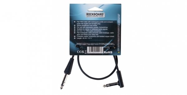 Kabel patch ROCKBOARD Flat Black TRS S/A (40cm)