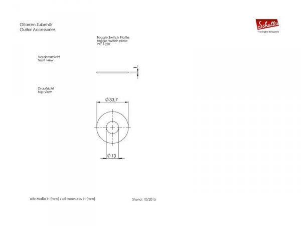 Płytka przełącznika SCHALLER Toggle Plate (CR)