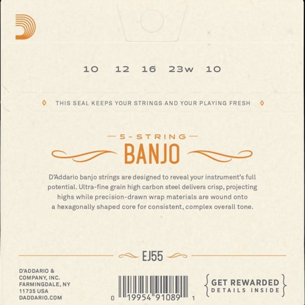 Struny do banjo 5str D'ADDARIO EJ55 (10-23)