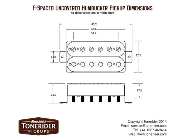 TONERIDER Alnico 2 Classics F-Spaced (ZB, bridge)