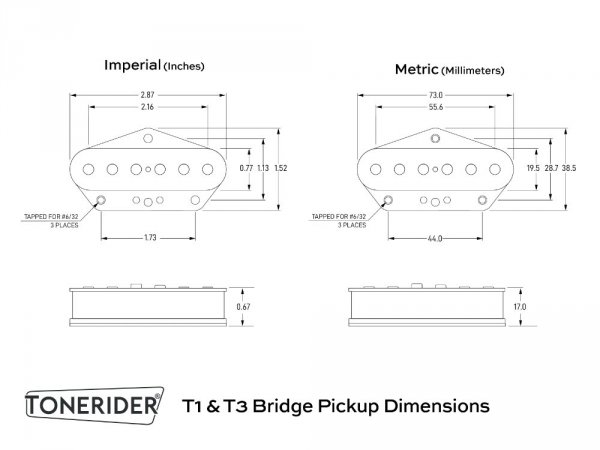TONERIDER Alnico II Blues Tele Set (GD)