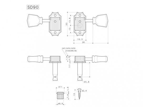 Klucze blokowane GOTOH SD90-05M MG-T (BK,3+3)