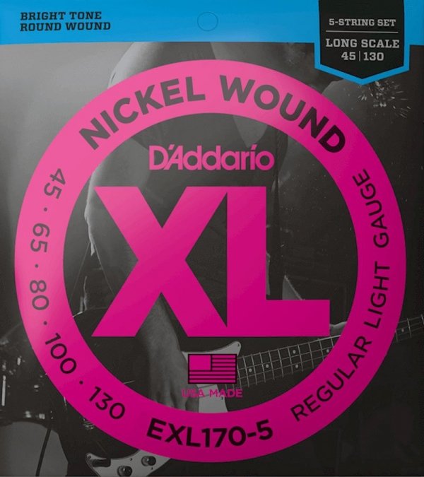 Struny D'ADDARIO XL Nickel EXL170-5 (45-130) 5str.