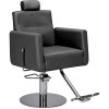 FOTEL BARBERSKI RAY 01 CZARNY/DYSK SREBRNY (BARBER BY AYALA)
