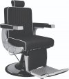 FOTEL BARBERSKI CARLOS CZARNY/WSTAWKI BIAŁE/BAZA CHROM Z NAKŁADKĄ CZARNĄ (BARBER BY AYALA)