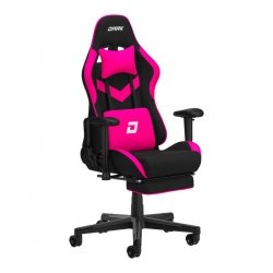 Dark fotel gamingowy materiałowy czarny / różowy