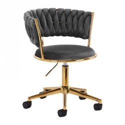 4Rico krzesło obrotowe QS-GW01G aksamit szare