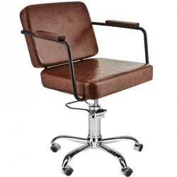 FOTEL ENZO 01 BRĄZOWY/KÓŁKA CHROM (48H)