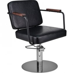 FOTEL ENZO 01 CZARNY/DYSK SREBRNY (48H)
