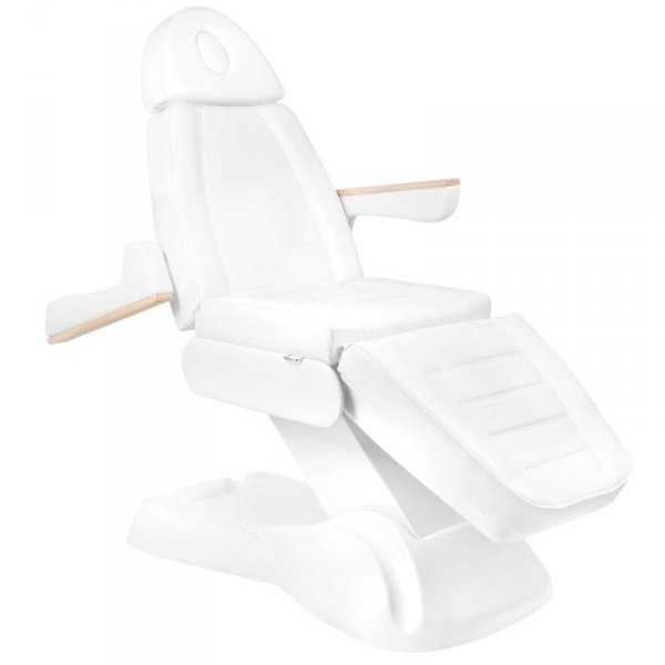 Fotel kosmetyczny elektryczny Sillon Lux 273b 3 silniki z taboretem 304 biały