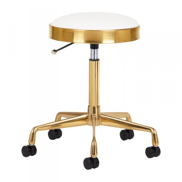 Taboret kosmetyczny H7 złoty biały