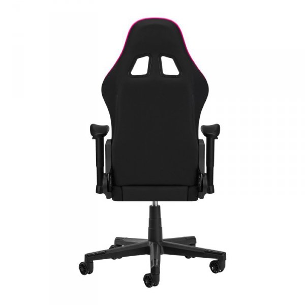Dark fotel gamingowy materiałowy czarny / różowy