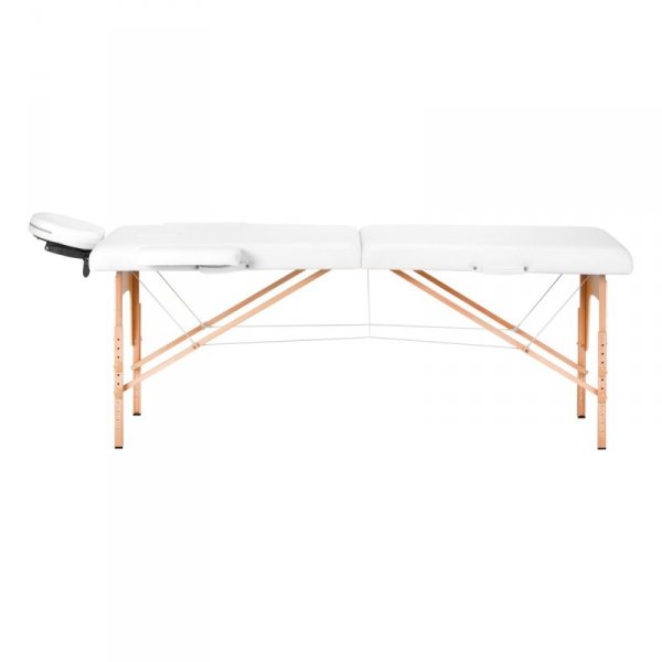 Stół składany do masażu drewniany Komfort Activ Fizjo Lux 2 segmentowy 190x70 BIAŁY