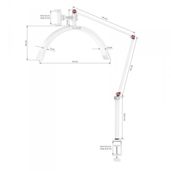 Lampa zabiegowa Glow MX3 do blatu biała