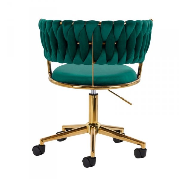 4Rico krzesło obrotowe QS-GW01G aksamit zielone