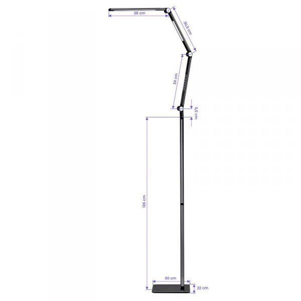 Lampa zabiegowa LED Yoga 22W czarna