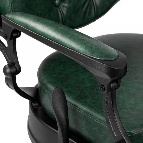 Fotel barberski Gabbiano President zielony z czarną podstawą