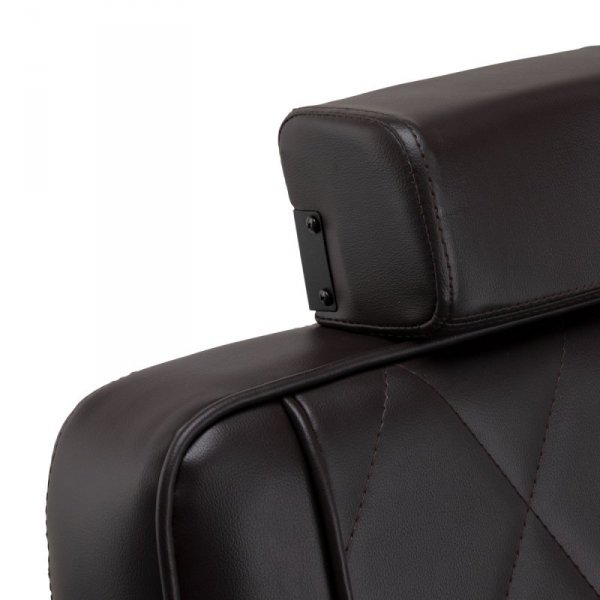Fotel barberski Hair System BM88066B brązowy na czarnej podstawie