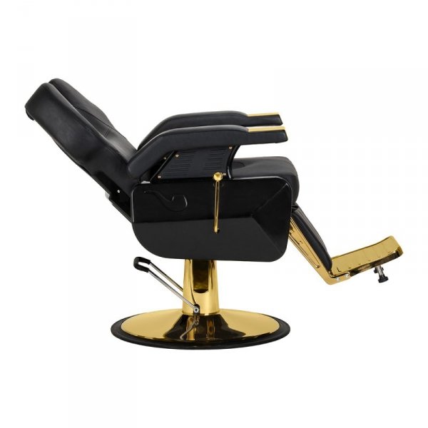 Fotel barberski Hair System New York czarny na złotej podstawie