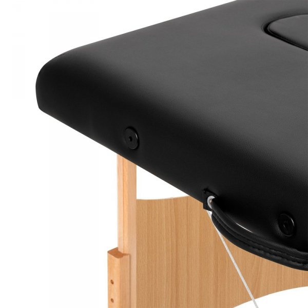 Stół składany do masażu drewniany Balance Lux 3 segmentowy 190x70 czarny