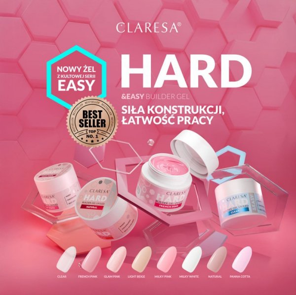 Claresa Żel budujący Hard&easy builder gel french pink 45g