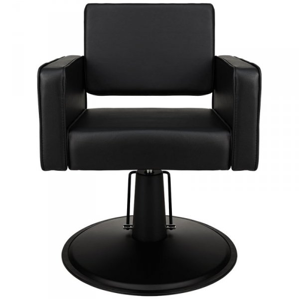 FOTEL FRYZJERSKI MIAMI SKAJ CZARNY/BAZA DYSK CZARNA (SUPER SALON)