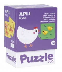 Puzzle dwuczęściowe Apli Kids - Mamy i ich dzieci 3+