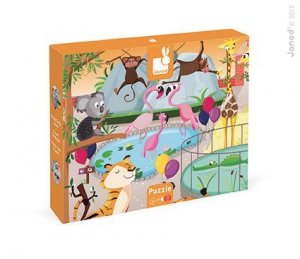 Puzzle sensoryczne 20 elementów Wycieczka do zoo, Janod