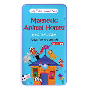 Gra magnetyczna The Purple Cow - Puzzle Zwierzęta i ich domy