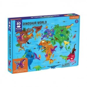 Mudpuppy Puzzle Świat dinozaurów z elementami w kształcie dinozaurów 80 elementów 5