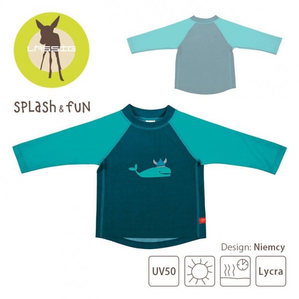 Lassig, Koszulka do pływania z długim rękawem Blue whale, UV 50