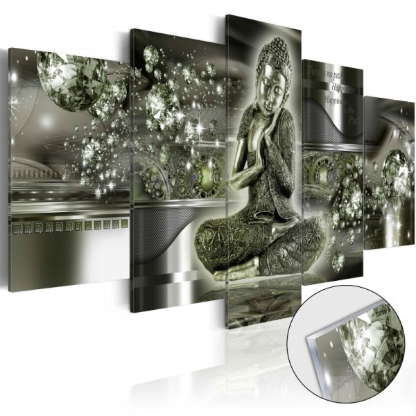 Obraz na szkle akrylowym - Szmaragdowy Budda [Glass]