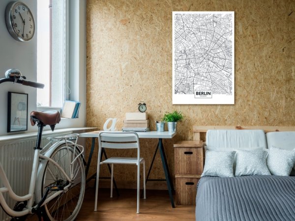 Obraz - Mapa Berlina (1-częściowy) pionowy