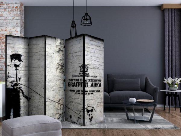 Parawan 5-częściowy - Banksy - Graffiti Area II [Room Dividers]