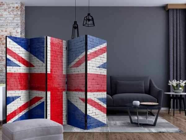 Parawan 5-częściowy - Brytyjska flaga II [Room Dividers]