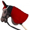 Zestaw Skippi - Hobby Horse Gniady - Derka i nauszniki - czerwona i czarna