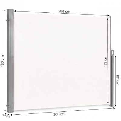 Składana markiza 300x180 cm boczna roleta parawan do ogrodu na taras beżowa MultiGarden