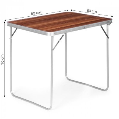 Stolik turystyczny stół piknikowy składany blat 80x60 cm brązowy MultiGarden