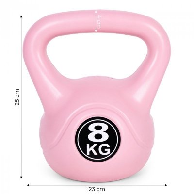 Kettlebell kettle 8 kg do ćwiczeń hantla kula odważnik obciążenie ciężar fitness różowy ModernHome
