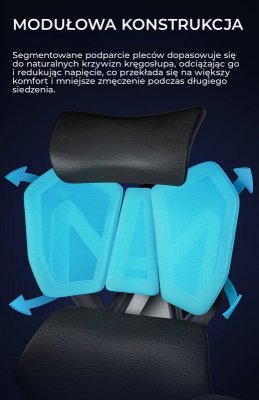 Fotel ergonomiczny gamingowy Angel Furia PRO z podnóżkiem