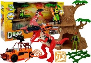 Świat Dinozaurów Zestaw Figurek Pojazd Buggy Drzewo Szkielety Dźwięk