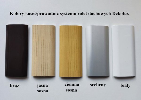Kolory kaset / prowadnic rolet dachowych Dekolux