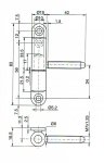 Zawias przykręcano-wkręca<br />ny do PCV OTLAV OT-P50 fi 15 plastyfikowany biały M7x40 