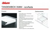 OUTLET WYPRZEDAŻ Tandembox 350 mm BLUM stal lakier szary kpl. 