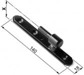 Wspornik zawiasu wąski 18 mm odsadzenie 24 mm czarny AGB 