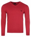 Emporio Armani sweter męski gładki czerwony